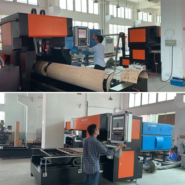 Máquina de corte a laser a laser de diâmetro plana e rotativa de 1500W